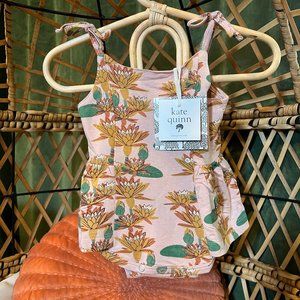 NWT Kate Quinn Lily Floral Spaghetti Tie Strap Ballerina Bubble 0-3